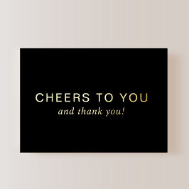 Black 60th Birthday Gold Foil Thank You Card Folieneinladung