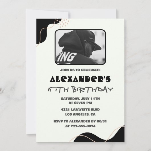 Black 67. Geburtstag Einladungen Männer Einfaches (Vorderseite)
