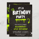 Black 68. Geburtstag Einladungen Männer Graffiti P (Vorne/Hinten)