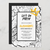 Black 69. Geburtstag Einladung Men Hip Hop Moderne (Vorne/Hinten)