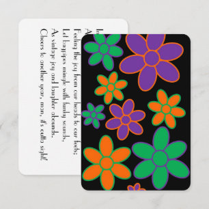 Black 70er Style Scottish Gedicht Birthday Card