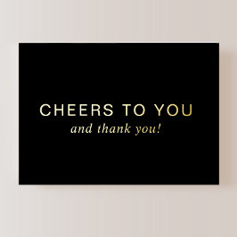 Black 70th Birthday Gold Foil Thank You Card Folieneinladung