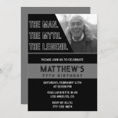 Black 77. Geburtstag Einladungen The Man The Legen (Vorne/Hinten)