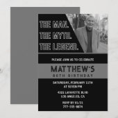 Black 80. Geburtstag Einladungen The Man The Legen (Vorne/Hinten)