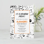 Black 82. Geburtstag Einladungen Männer Graffiti (Stehend Vorderseite)