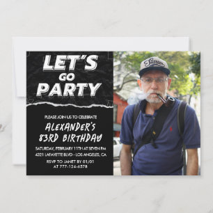 Black 83. Geburtstag Einladungen Männer Foto
