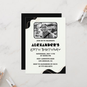Black 85. Geburtstag Einladungen Männer Einfaches