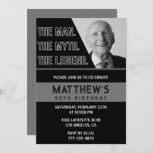 Black 95. Geburtstag Einladungen The Man The Legen (Vorne/Hinten)