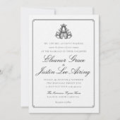 Black "A" Monogram Wedding Invitation Einladung (Vorderseite)