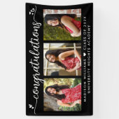 Black Abschluss 3 Foto Moderne Kalligraphie Herz Banner (Vertikal)