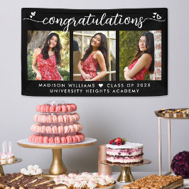 Black Abschluss 3 Foto Moderne Kalligraphie Herz Banner