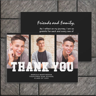 Black Abschluss 3 Foto Vielen Dank Dankeskarte