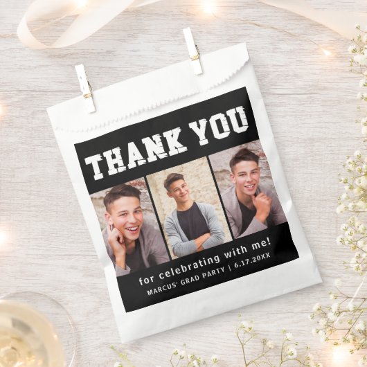 Black Abschluss 3 Foto Vielen Dank Geschenktütchen (Ausgeschnitten)