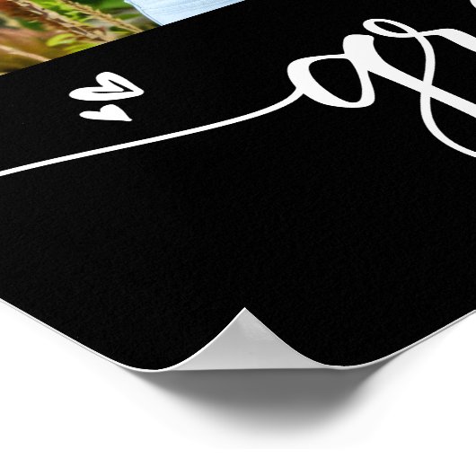 Black Abschluss 4 Foto White Script Hearly Girly Poster (Ecke)