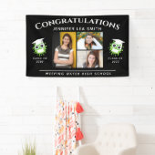 Black Abschluss Banner Personalisiert mit Fotos (Insitu)