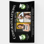 Black Abschluss Banner Personalisiert mit Fotos (Vertikal)