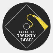 Black Abschluss Class 2025 Runder Aufkleber (Vorderseite)