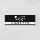 Black Abschluss Class Contact Info Name Mini Visitenkarte (Vorderseite)
