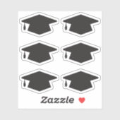 Black Abschluss Hat Grad Cap Umschlag Aufkleber (Blatt)