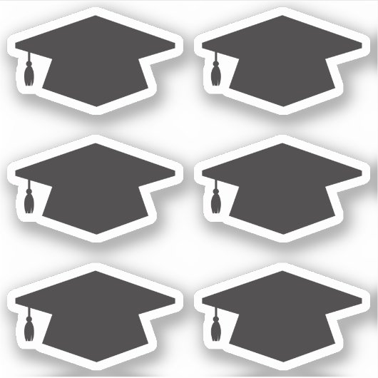 Black Abschluss Hat Grad Cap Umschlag Aufkleber (Vorderseite)
