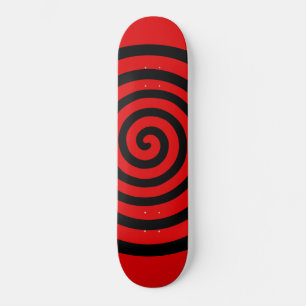 Black Abstract Spiral Skateboard