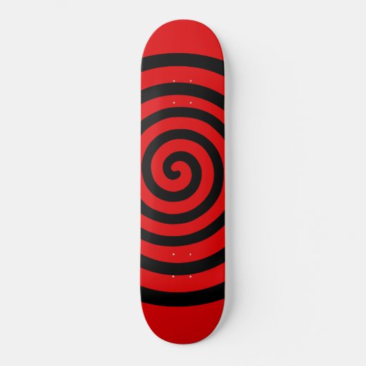 Black Abstract Spiral Skateboard (Vorderseite)