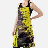 Black abstract splatter paint drips on a bright ye schürze (InSitu)