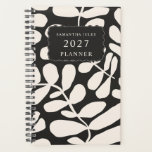 Black Abstract Tropical Palm Leaves Pattern Planer<br><div class="desc">Keep your plans as bold and stylish as your personality with the Black Abstract Tropical Palm Leaves Pattern Planner. Featuring a striking abstract design of tropical palm leaves in black, this planner exudes modern sophistication. The sleek aesthetic pairs effortlessly with its practical layouts, making it a perfect tool for organizing...</div>
