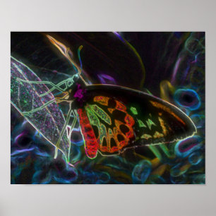 Black Abstrakt Butterfly Fantasy Art Poster