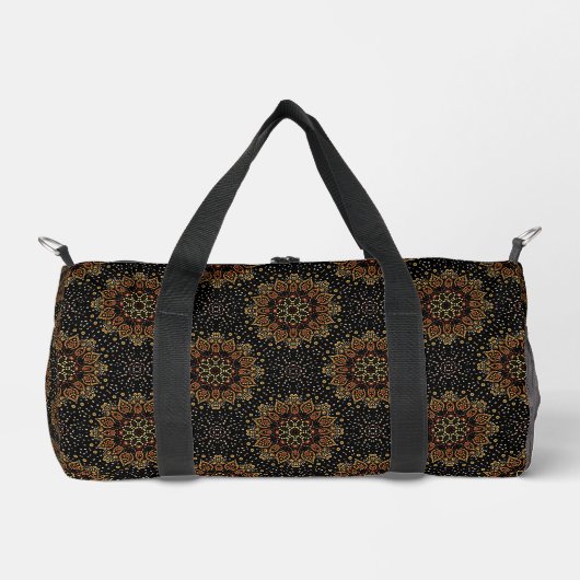 Black Abstrakt Mandala Design Duffel Bag Duffle Bag (Vorderseite)
