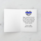 Black Abstrakt Modern Diamond Happy Jubiläum Karte (Innenseite)