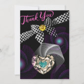 Black Abstrakt Modern Einzigartiger Diamond Jubilä Dankeskarte (Vorderseite)