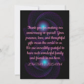 Black Abstrakt Modern Einzigartiger Diamond Jubilä Dankeskarte (Rückseite)