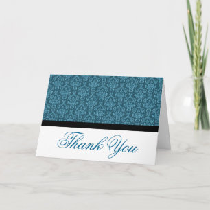 Black Abzeichen Damask Vielen Dank, dass Sie Blau  Dankeskarte