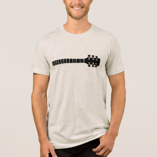 Black Acoustic Guitar Neck Music Oatfood Tri-Blend Shirt