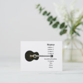 Black Acoustic Guitar Visitenkarte (Stehend Vorderseite)