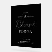 Black Acrylic Rehearsal Dinner Welcome Sign Acrylschild (Winkel)