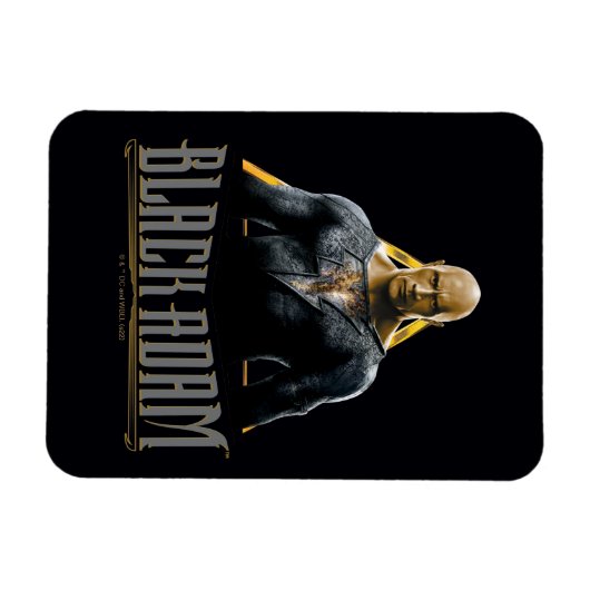 Black Adam Character and Name Graphic Magnet (Horizontal)