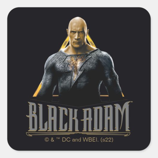 Black Adam Character and Name Graphic Quadratischer Aufkleber (Vorderseite)