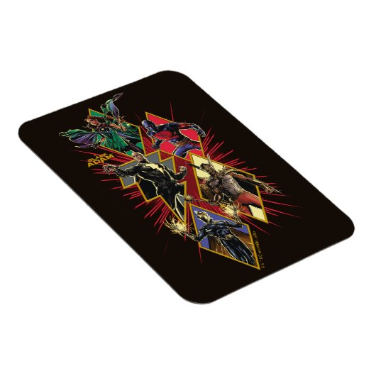 Black Adam Character Diamond Burst Graphic Magnet (Rechte Seite)
