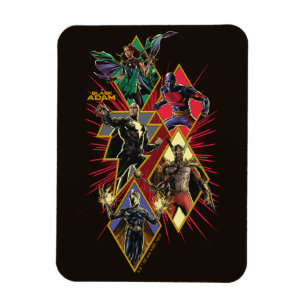 Black Adam Character Diamond Burst Graphic Magnet