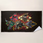 Black Adam Character Diamond Burst Graphic Strandtuch (Vorderseite)