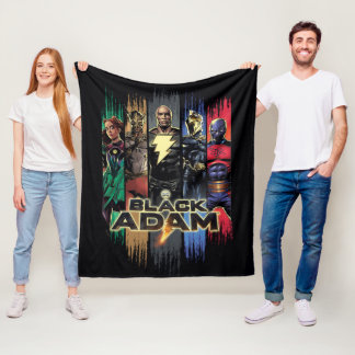Black Adam Characters In Stripes Graphic Fleecedecke