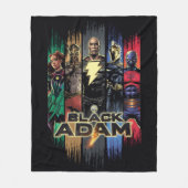 Black Adam Characters In Stripes Graphic Fleecedecke (Vorderseite)