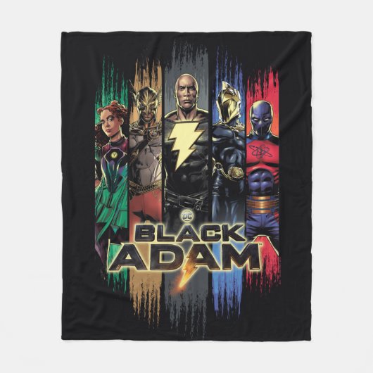 Black Adam Characters In Stripes Graphic Fleecedecke (Vorderseite)