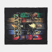 Black Adam Characters In Stripes Graphic Fleecedecke (Vorderseite (Horizontal))