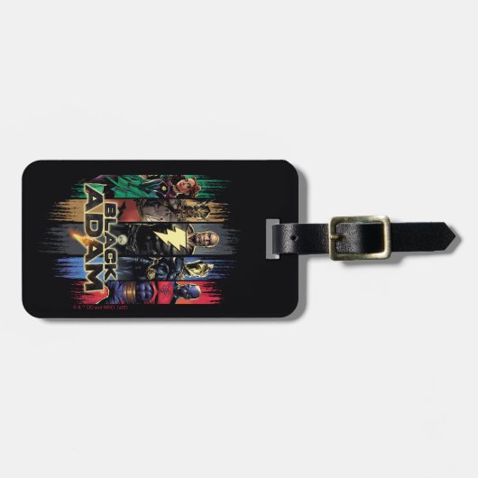 Black Adam Characters In Stripes Graphic Gepäckanhänger (Vorderseite horizontal)