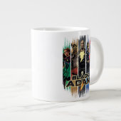 Black Adam Characters In Stripes Graphic Jumbo-Tasse (Vorderseite Rechts)