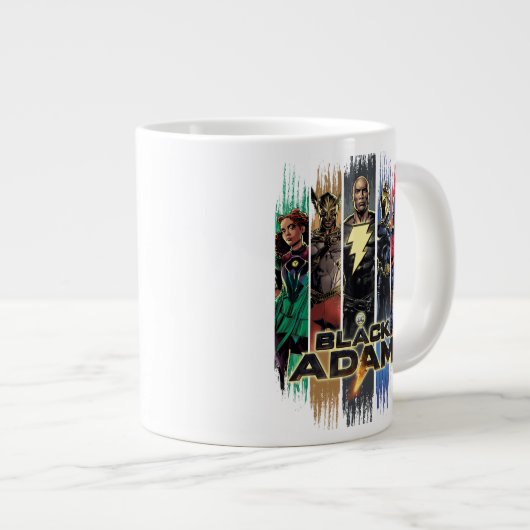 Black Adam Characters In Stripes Graphic Jumbo-Tasse (Vorderseite Rechts)