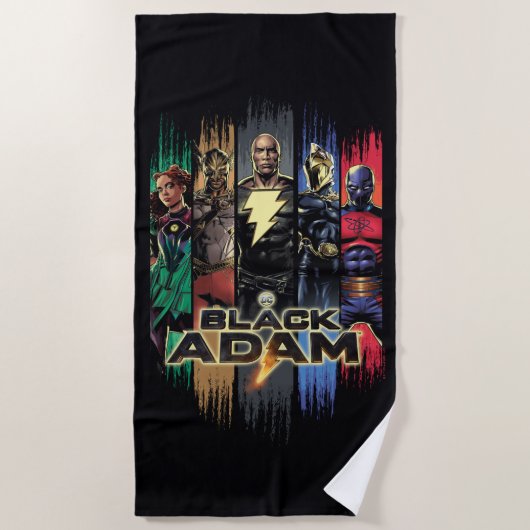 Black Adam Characters In Stripes Graphic Strandtuch (Vorderseite)